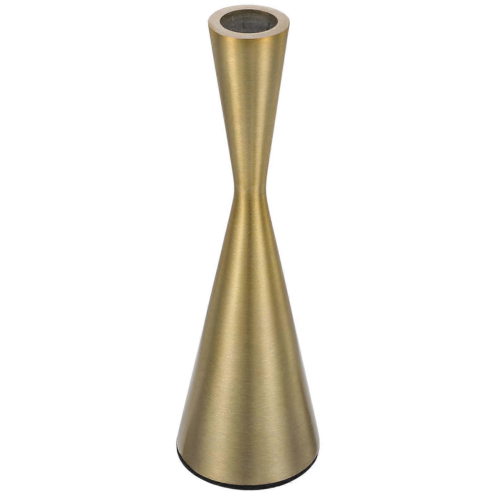 Metal Candlestick Hourglass Shaped Candle Stand Simple and Room Decoration 19.2X5.9X5.9CM Decorative 1Set