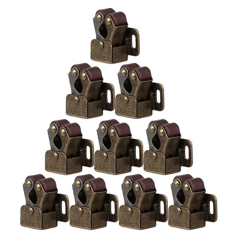 Metal Latch Push-To-Open Cabinet Door Latch For Home Use Coffee 2.7X3.9CM 12Pcs