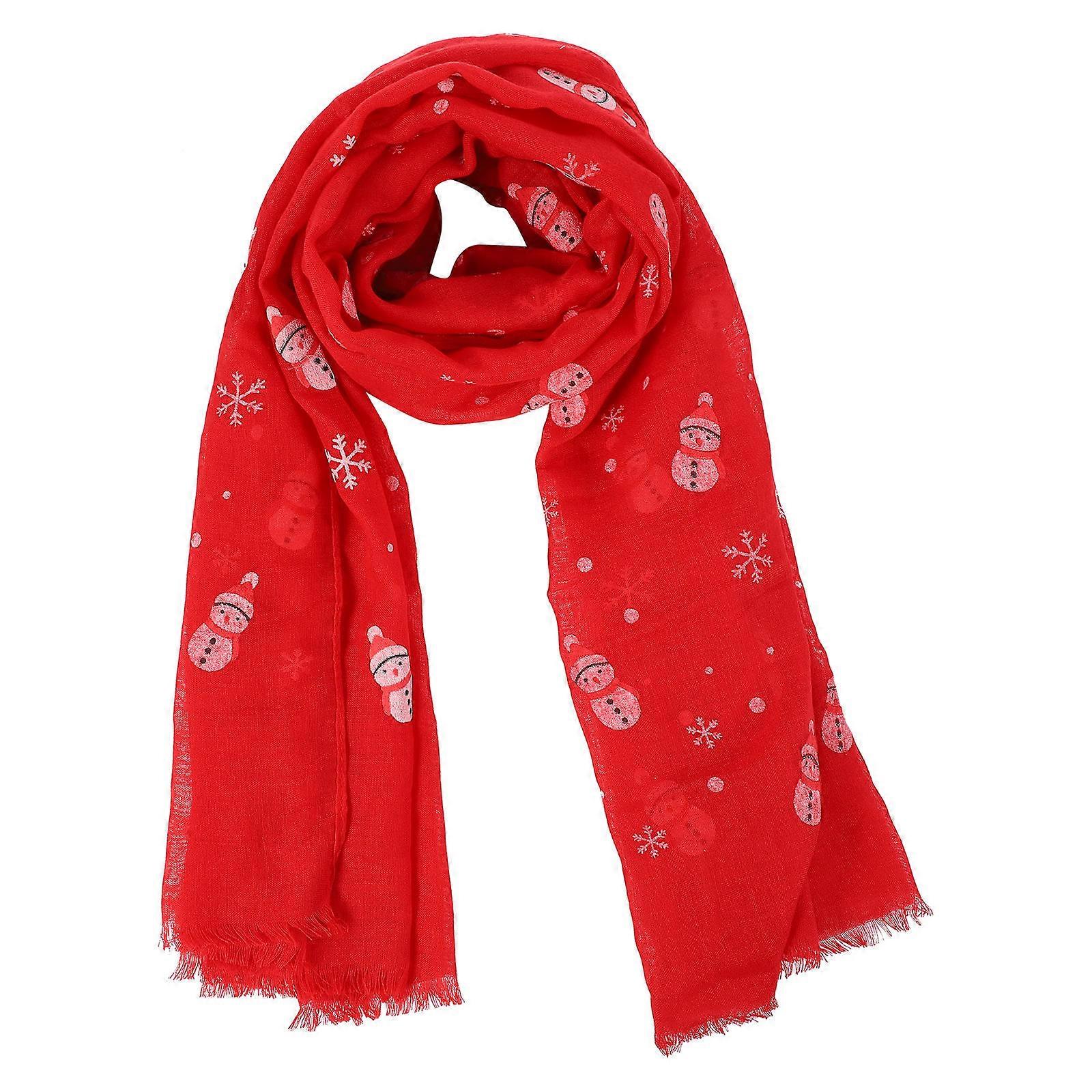 Festival Scarf Soft Christmas present Women Stylish Design Voile Red 180x70CM Holiday Shawl 1Pack