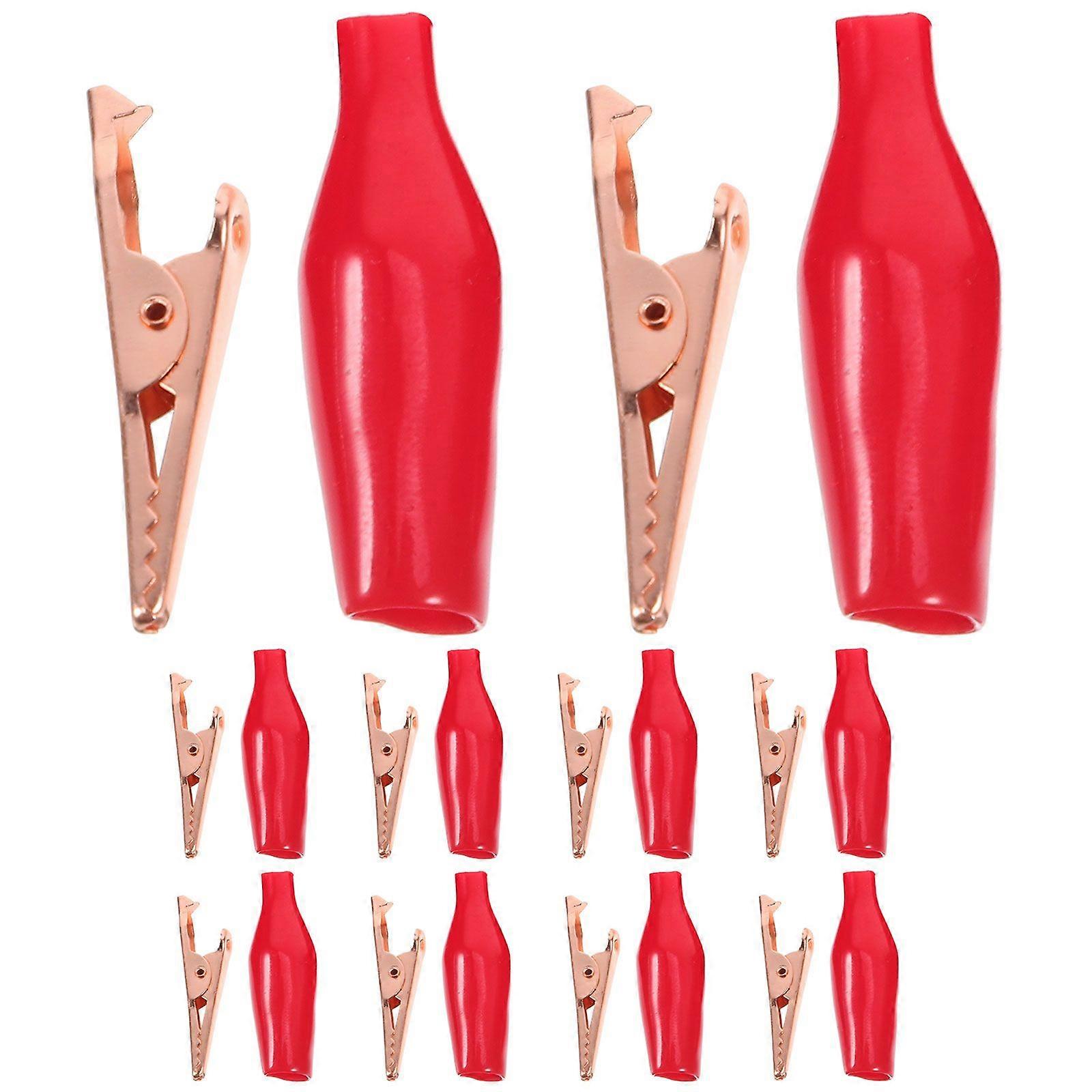 10pcs Alligator Testing Clamps Wire Tester Clips Electrical Test Leads Alligator Clips with Sleeve for Electric Work