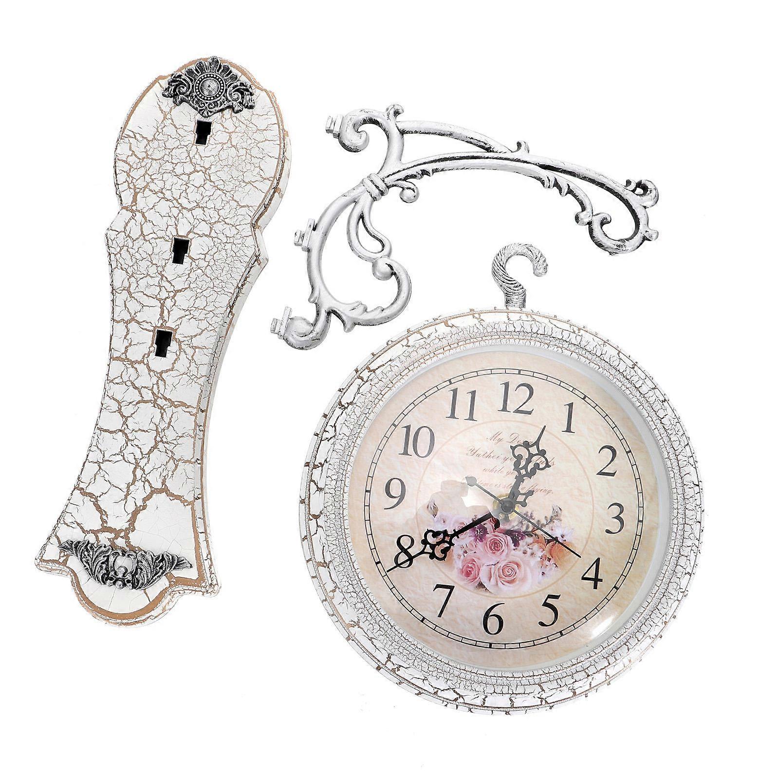 Decorative Wall Clock White Room Time Display 1Set
