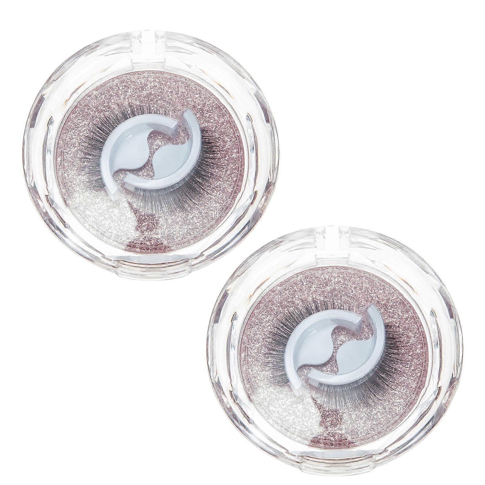 Makeup False Lashes Women Eye Decors Handmade Reusable Eyelashes for Party Black 2Pairs