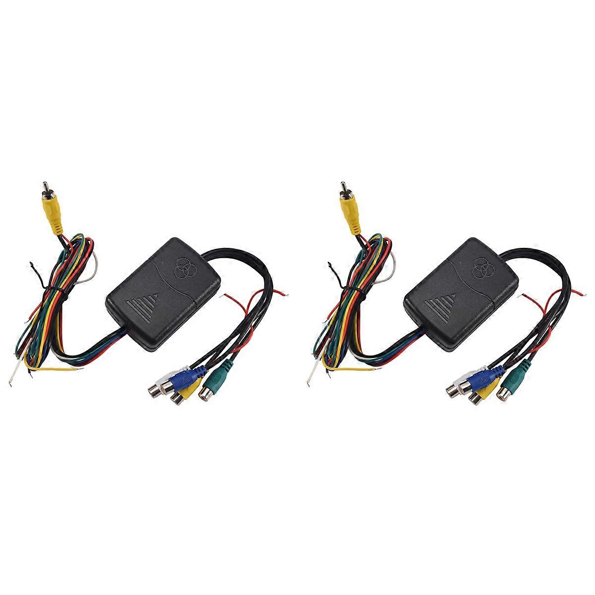 2X 4 Cameras in 1 Video Control Image Combiner Channel Converter Box for Car Driving System Front Re
