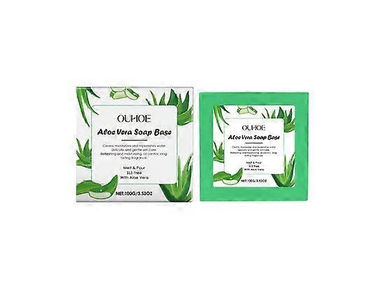 Aloe Vera Soap Bar - 100g Gentle Moisturizing Soap Base | Refreshing Cleansing, Oil Control & Long-Lasting Fragrance | Hydrates, Replenishes & Softens