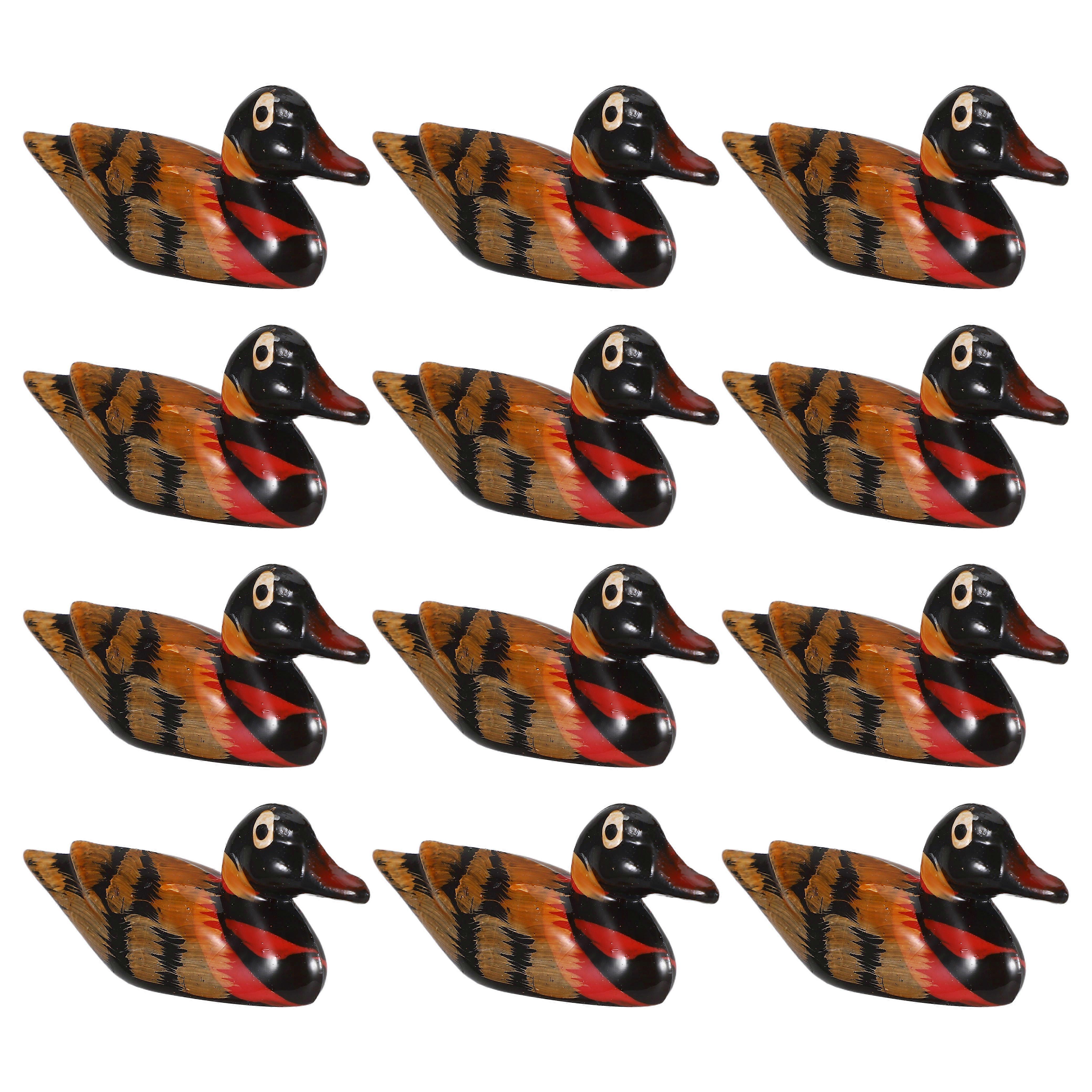 Ducks Chopstick Rest Holder Wooden Duck Shape Japanese Style Stable Support Tableware For Family Gatherings Banquets 12Pcs