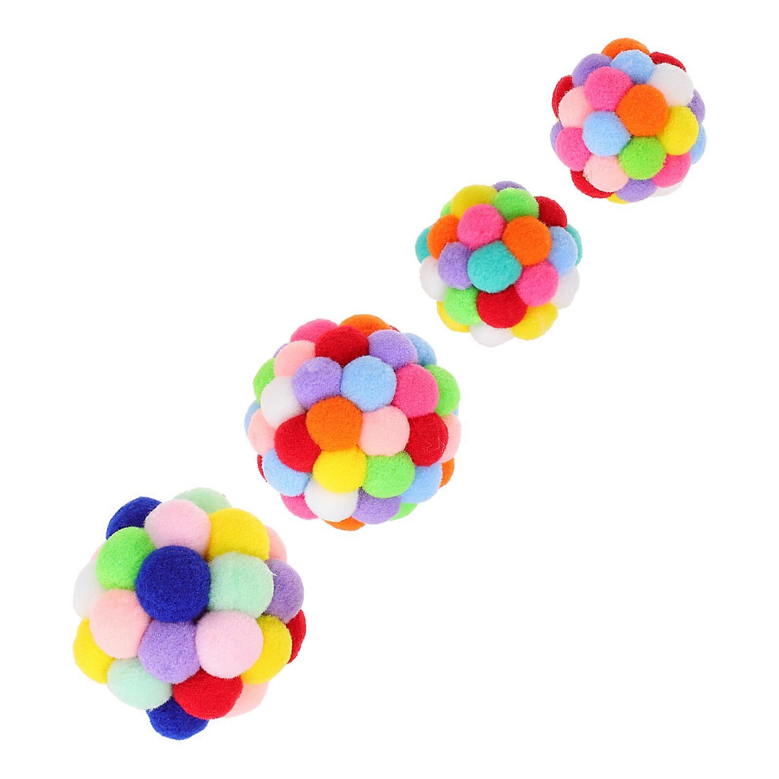 Tease Cat Toy Adorable Chewable Pet Plaything Exercise 4Pcs Round
