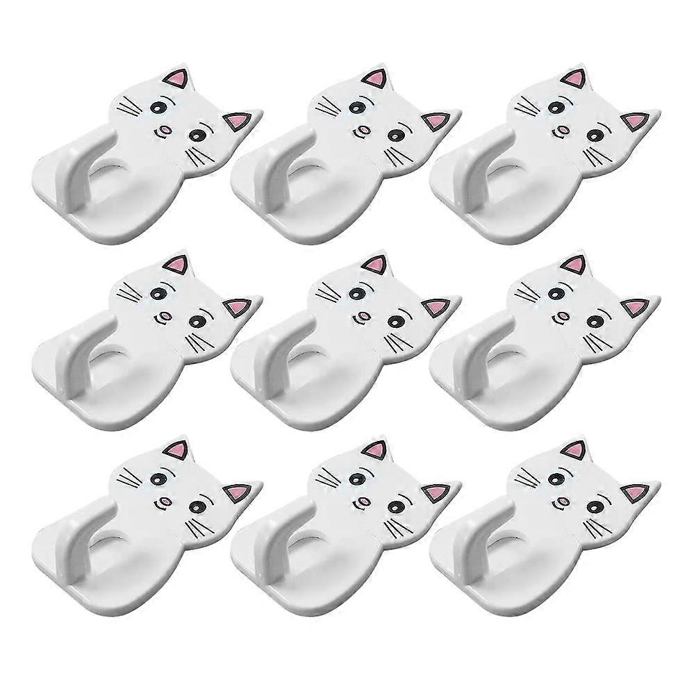 Creative 9PCS Cat Wall Hooks for Bathroom   Adorable & Practical Toilet Storage Hooks with Strong Adhesive, Decorative Towel Hangers, Random Cat Ear