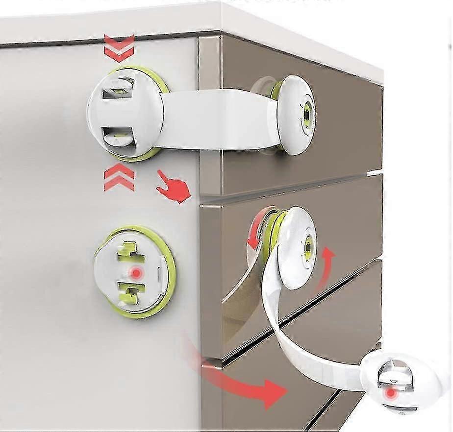 Child Safety Locks Set of 10 - Easy Installation Without Tools or Drilling Needed