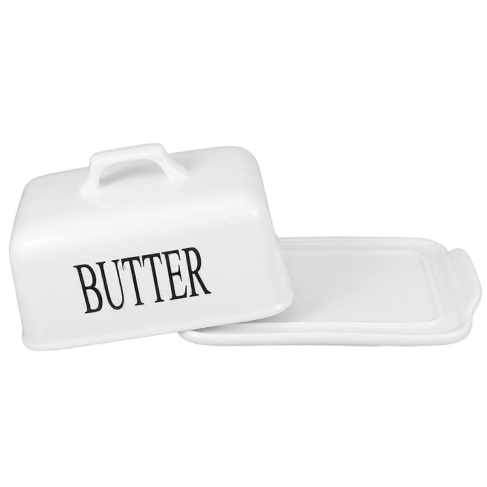 Ceramic Butter Dish with Lid for Cheese and Butter Storage, Elegant Crock Container for Freshness, Versatile Kitchen Tray for Condiments and Snacks