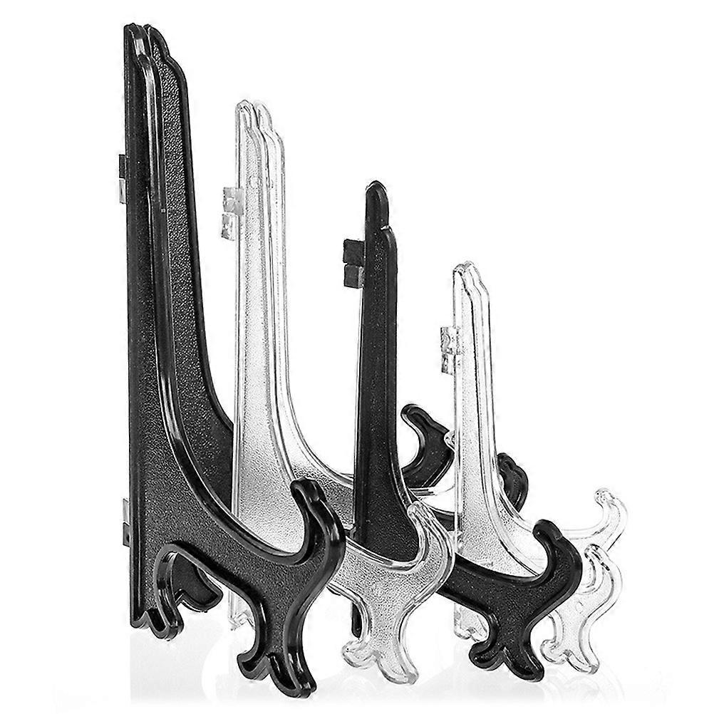 Plates Stand Rack Transparent Plastic Plate Bracket Desktop Dish Holder Folding Displaying Small Items 10 Inch 10Set