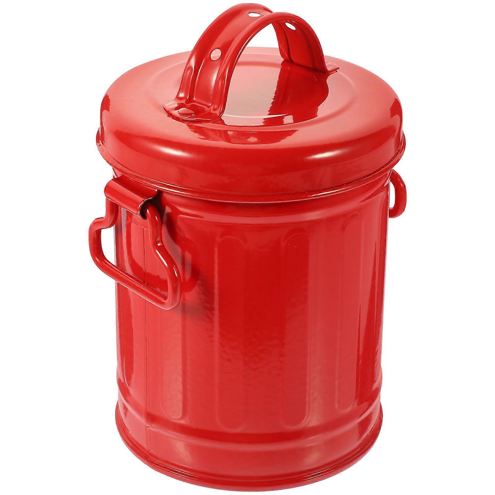 Iron Desk Container, Functional Pen Holder and Trash Can , Elegant and Robust Build