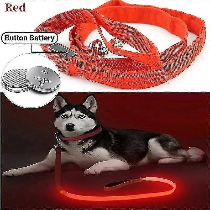 Rechargeable LED Dog Leash with 3 Lighting Modes for Pet Safety in Darkness