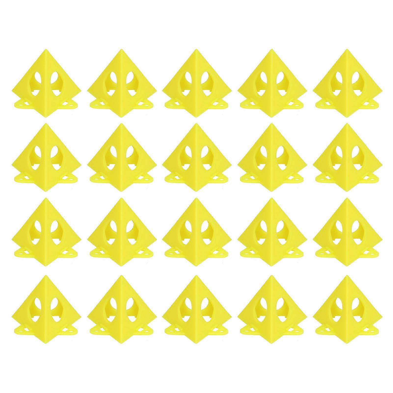 20Pcs Cone Support Stand Pyramid Riser Plastic Set Kit for Cabinet Door Yellow