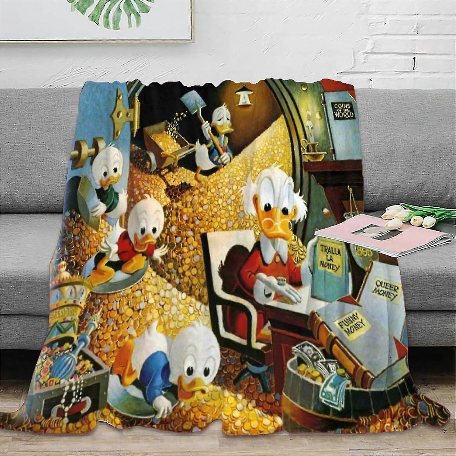 Cozy Donald Duck Plush Flannel Blanket, Ideal for Sofa & Bed, Warm Autumn/Winter Throw for All Family