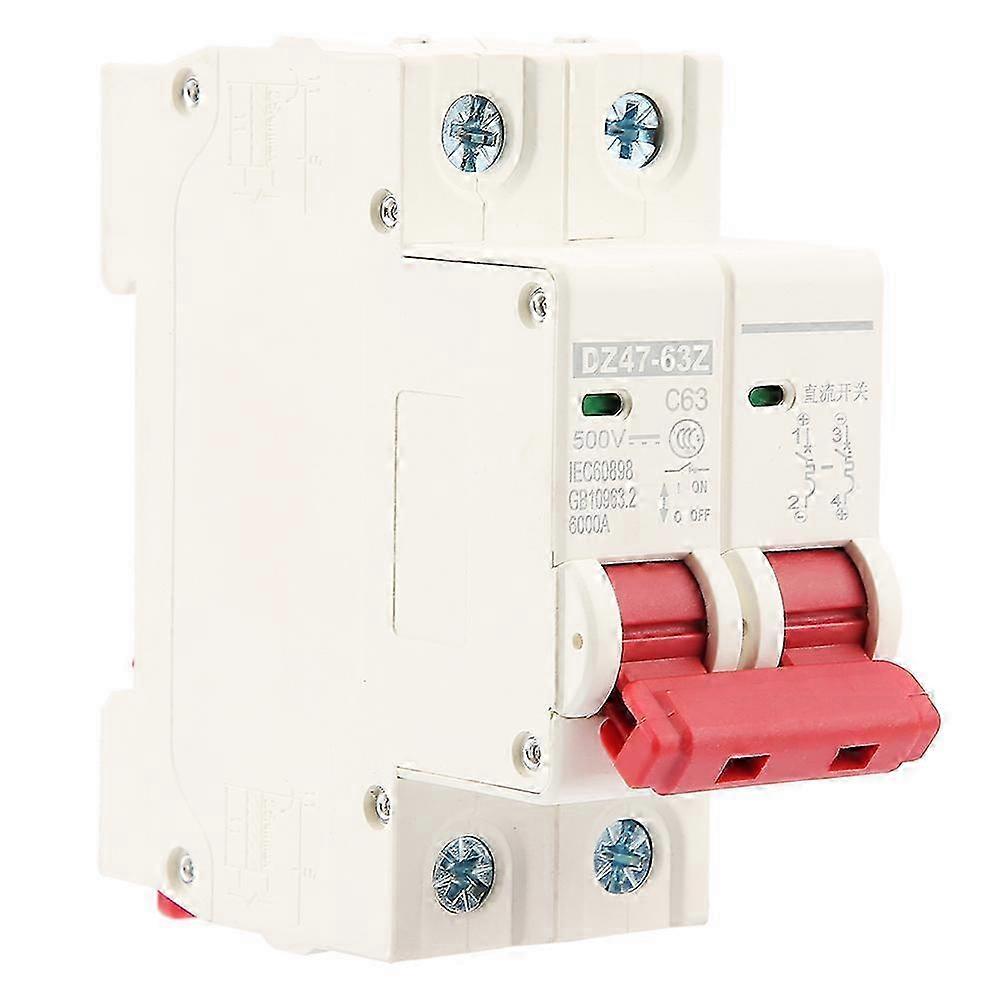 2P DC 500V 63A Mini Circuit Breaker MCB Safety Switch
