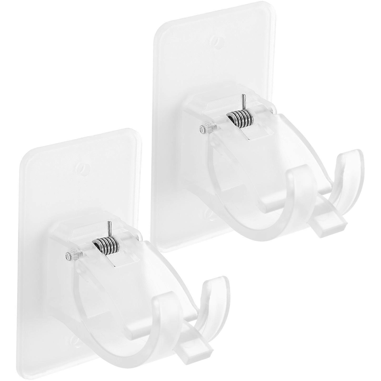 Curtain Pole Brackets Curtain Rod Brackets Kitchen Use Transparent Rectangular Multi-functional 2Set