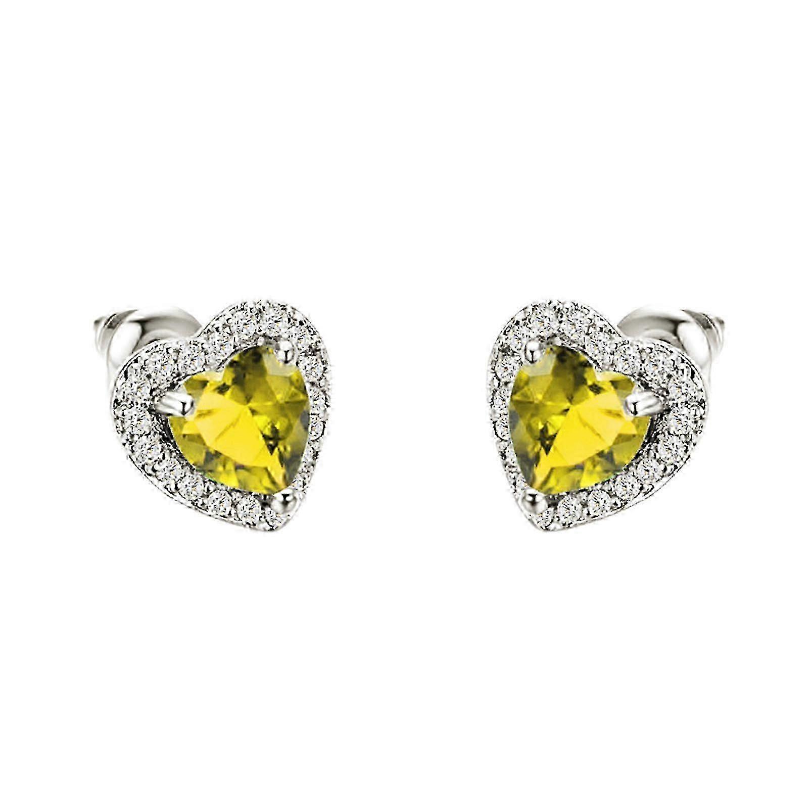 1 Pair Alloy Earrings Shiny Shape Ear Studs For  Yellow