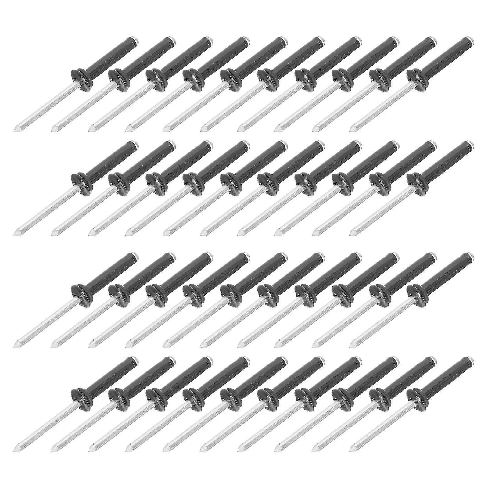 Trifold Rivet For Kayak Multi-Function Ship Rivet Waterproof Black 2.36x0.39x0.39inch Easy Installation 50Rivets
