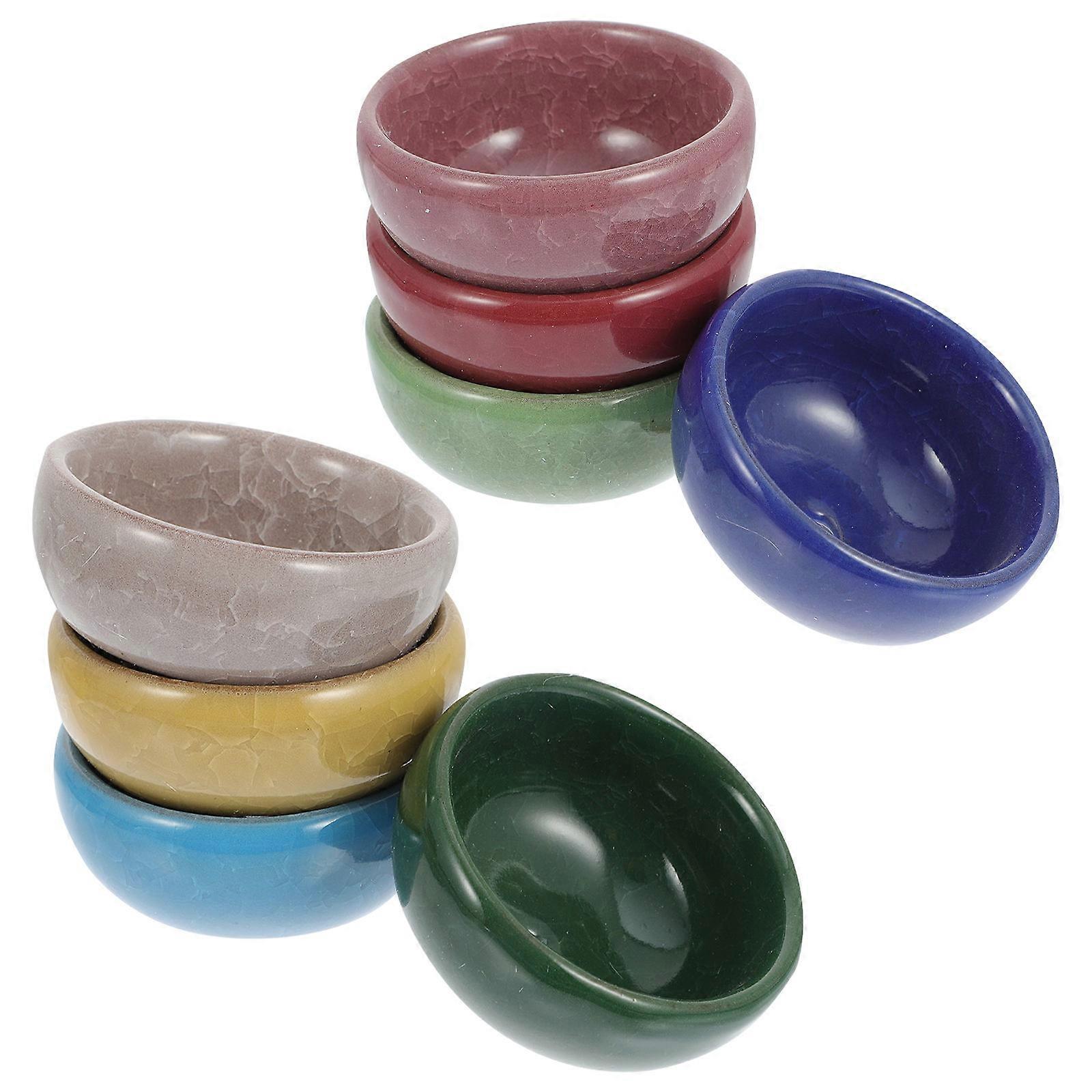 Σετ 6 κεραμικών μίνι γλάστρων με αποστράγγιση Ice Crack – Διακοσμητικές γλάστρες για εσωτερικούς χώρους, επιφάνεια εργασίας, κουζίνα, μπάνιο, γραφείο και υπνοδωμάτιο