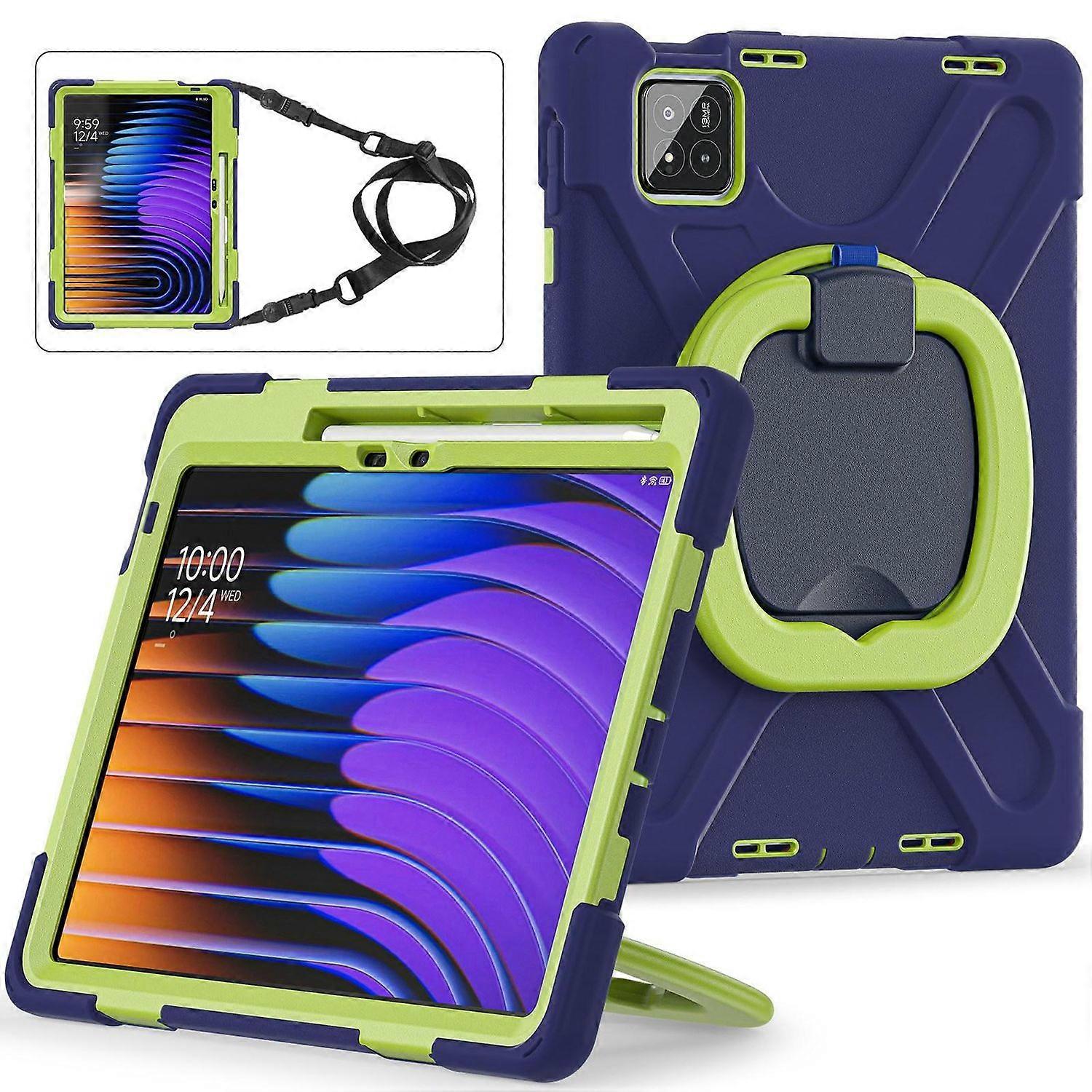 Silicone PC Tablet Case For Xiaomi Pad 7 / 7 Pro - Navy Blue Lime