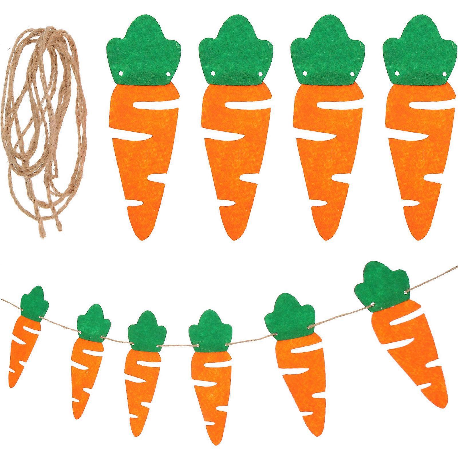 Hanging Carrot Banner Easter Bunting Decoration Family Friends Party Hosts 200CM Multi 1Set