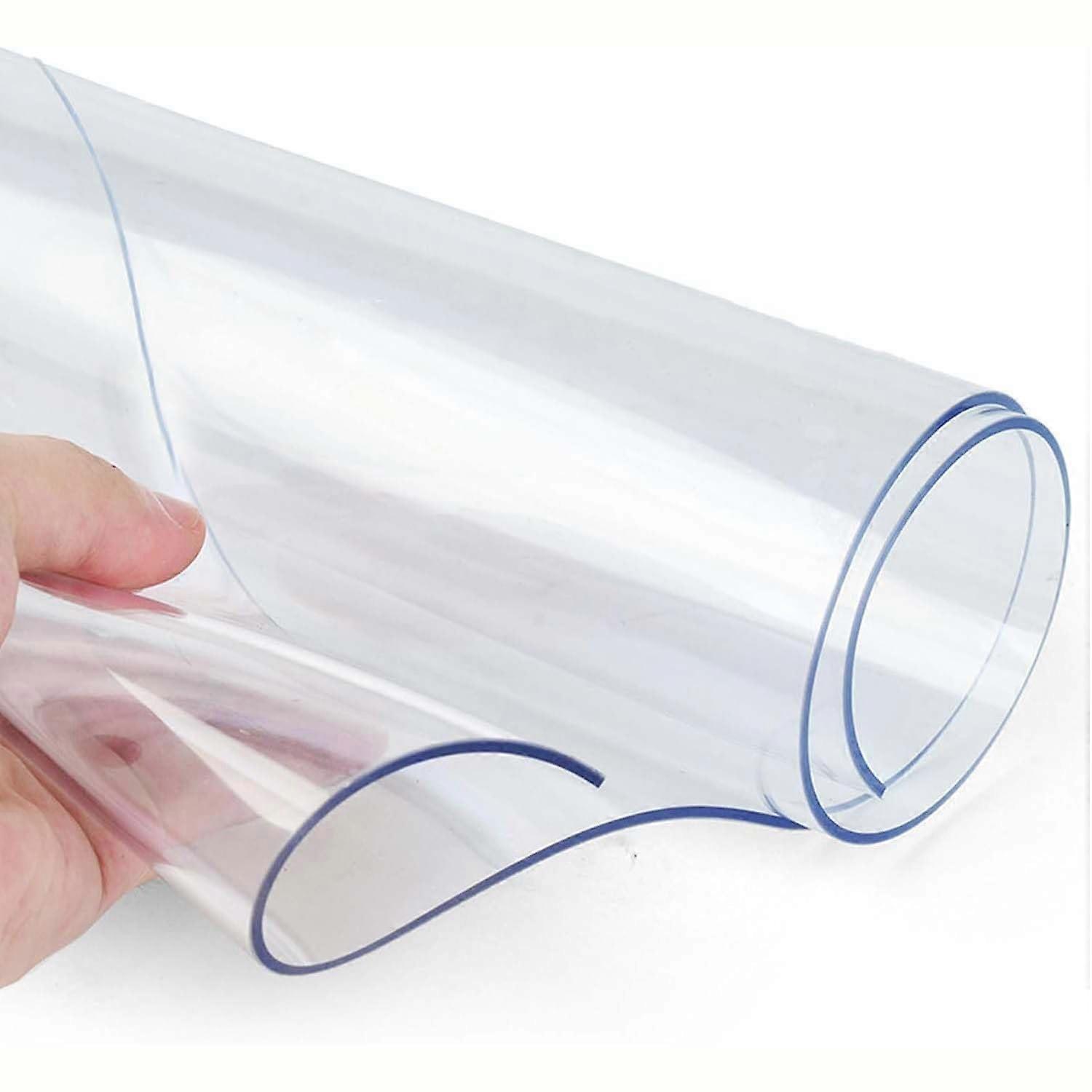 Nappe en PVC transparent, protecteur de table transparent imperméable, utilisation intérieure/extérieure, 2 mm d’épaisseur, 70x120 cm (28x47 in)