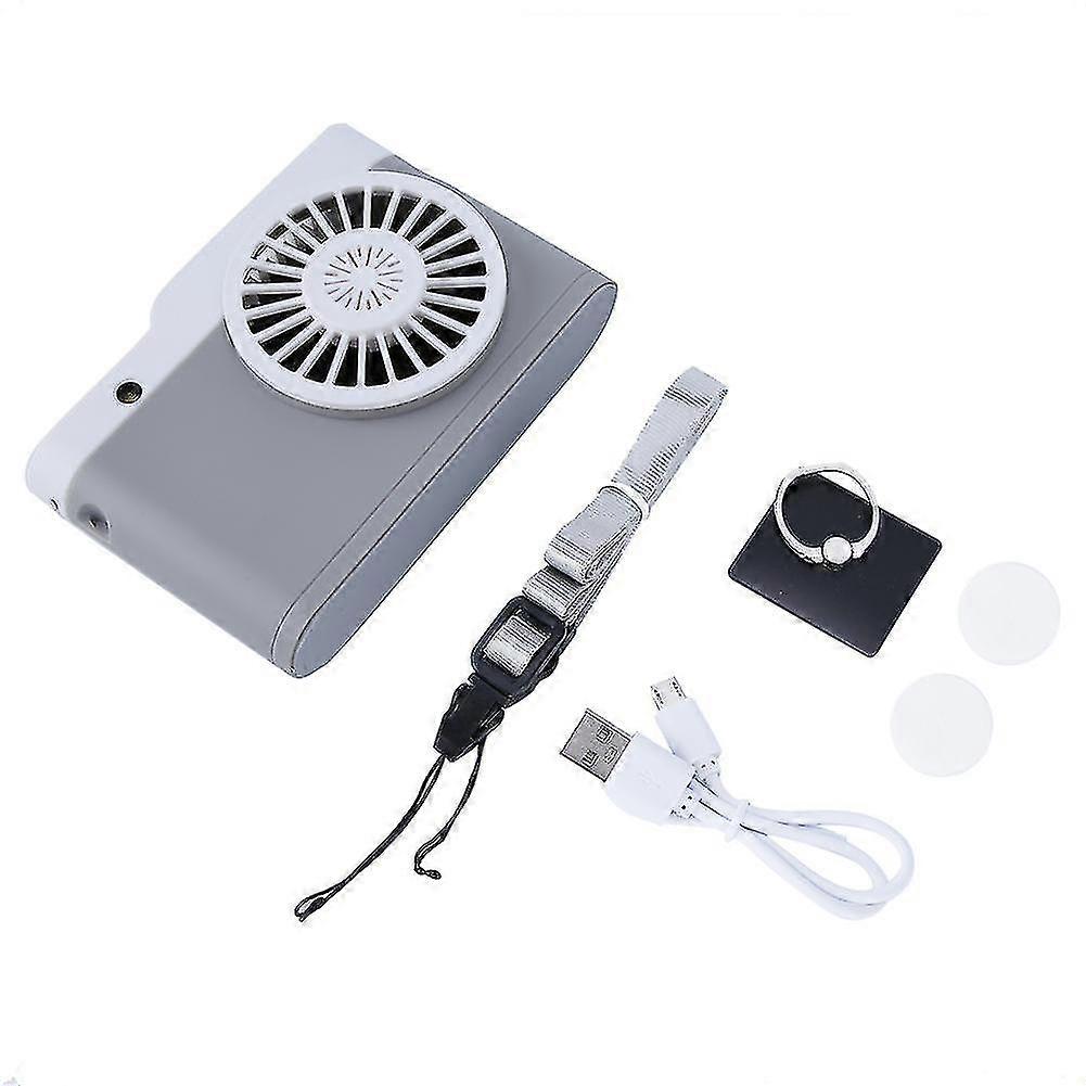 Lighting Function Adjustable Cool Portable USB Charging Fan (Gray) SZRH A-879