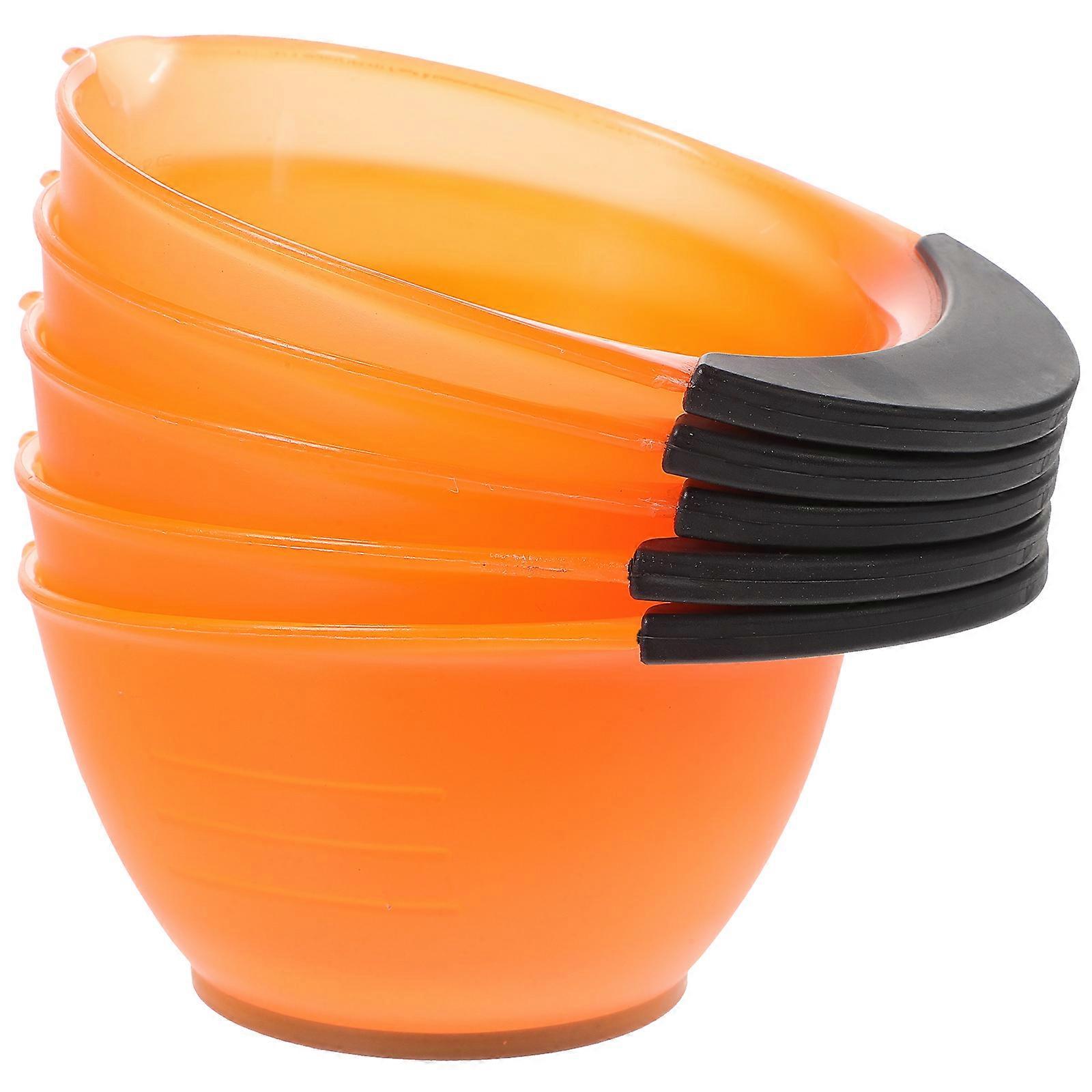 Tint Bowls For Diy Users With Handle Easy To Use Orange 16.50X12.20X7.00Cm Reusability 5Pcs