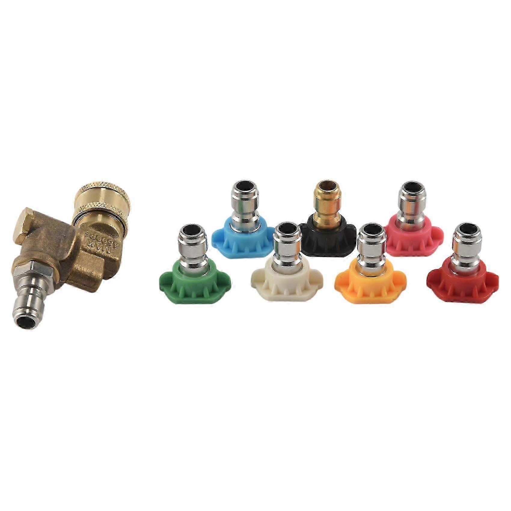 Pressure Washer Kit, 180° Quick Connect Coupler, 7 Spray Tips