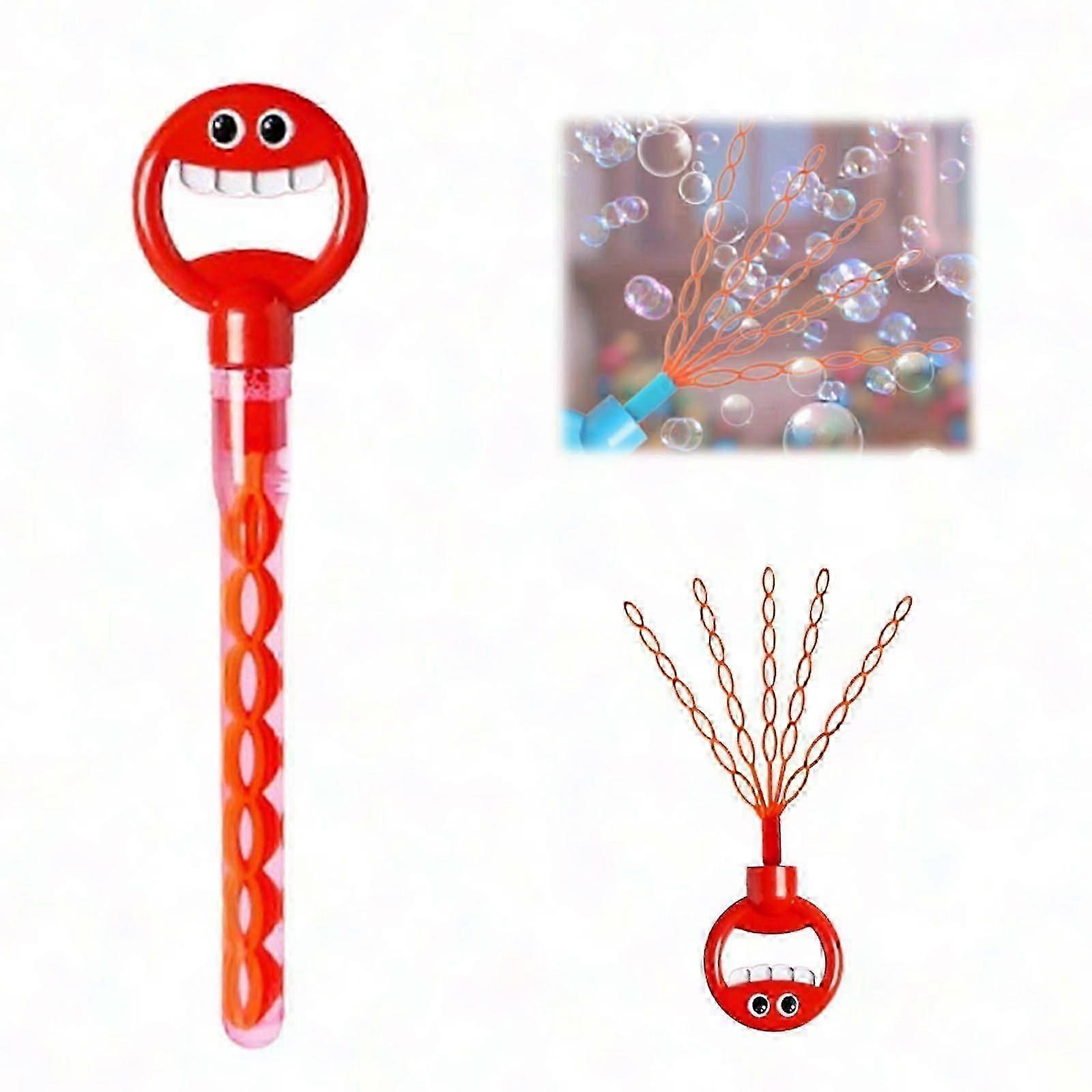 32-Hole Happy Face Bubble Wand with Refill, 2024 Summer Party Toy for Kids Favors