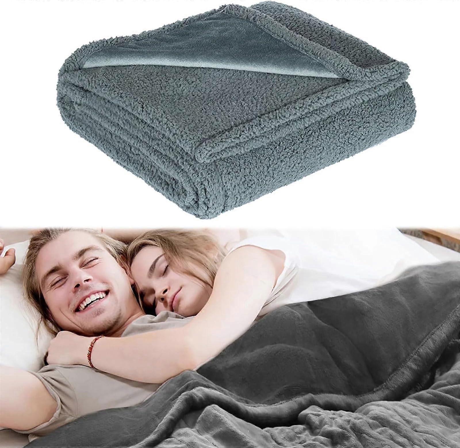 Waterproof Love Blanket for Couples, Dual Flannel Plush, Versatile Pet Protection Sofa and Mattress Cover, Grey, Size L (145 x 165 cm)