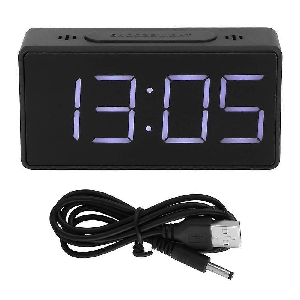 Simple Electronic LED Bedside Alarm Clock with Snooze Function for Student Home Use <br>(Black )