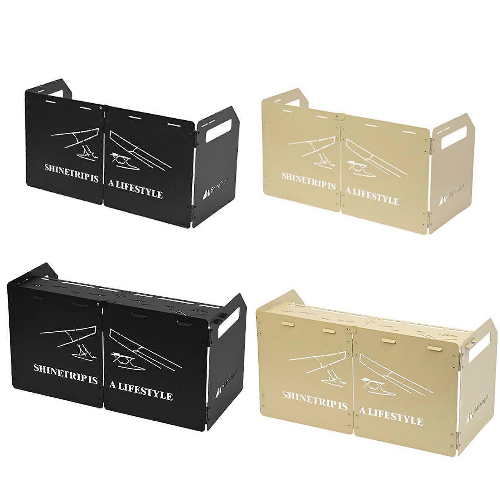 Camping Stove Windshield Carbon Steel Multi-functional Folding Stove WindscreenYMHC