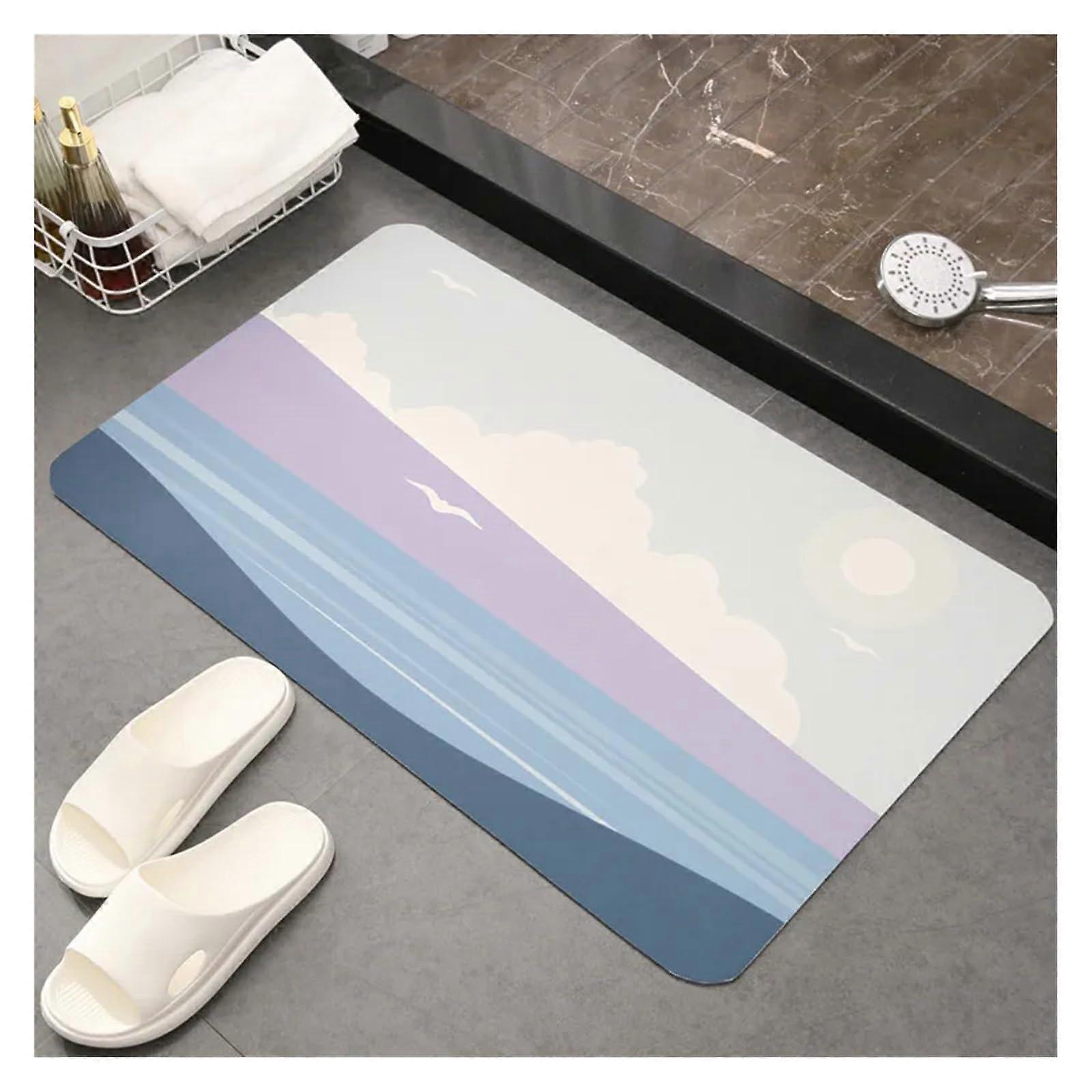 Bath Mat Diatom Mud Absorbent Quick-Drying Non-Slip Backing For Toilet Door Color A3