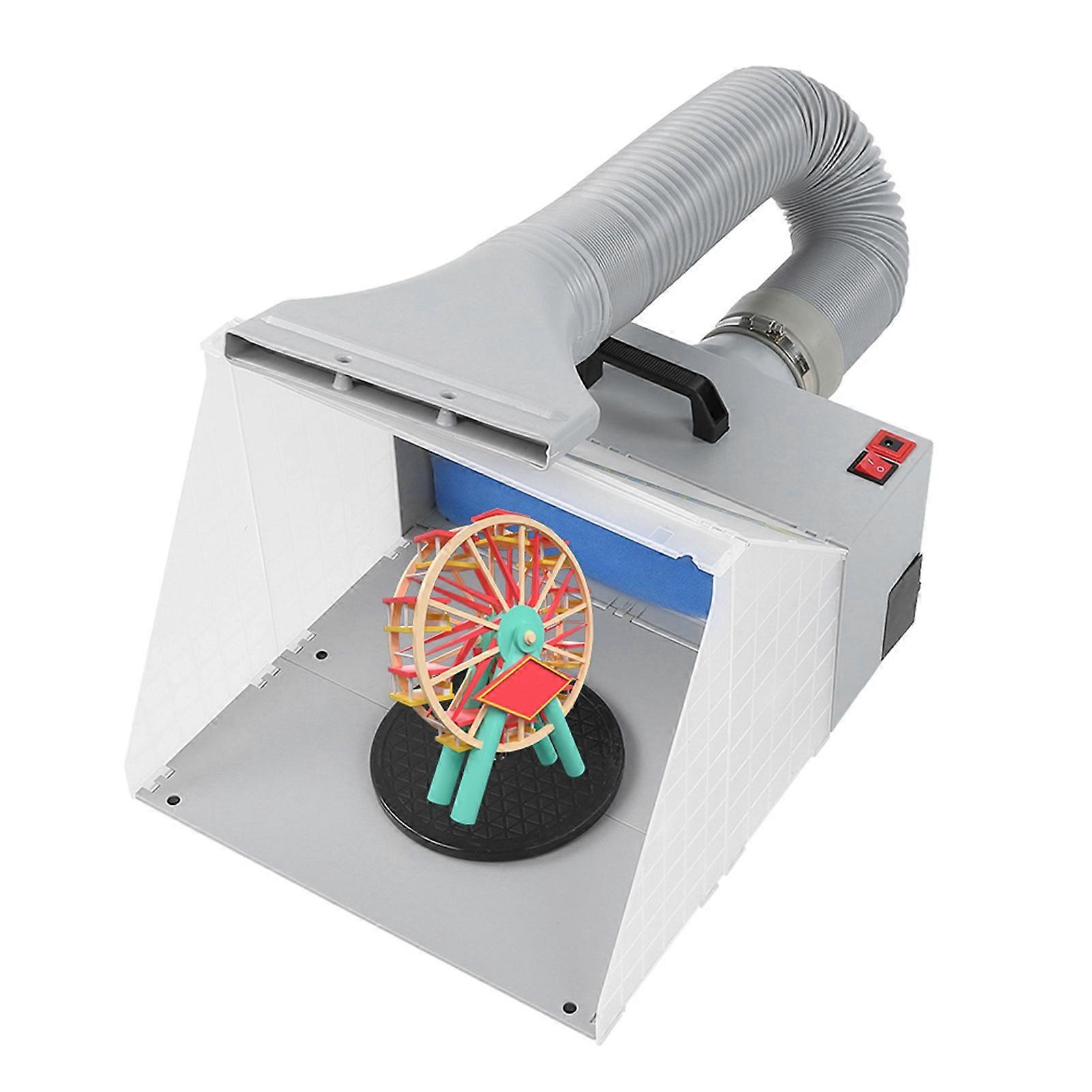 Airbrush Folding Portable Low Power Noise Spray Booth Extractor Filter with LED for Toys Models Crafts EU Plug