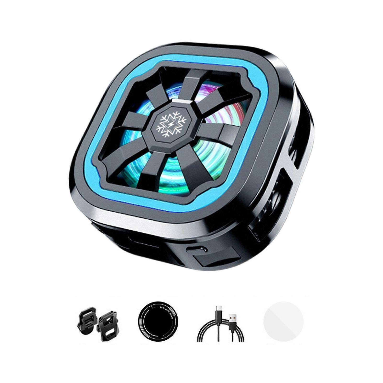 Semiconductor Cooling Fan with Back Clip AI Intelligent Control Low Noise Magnetic Heat Sink for Game 3 Gear Adjustable  Black material