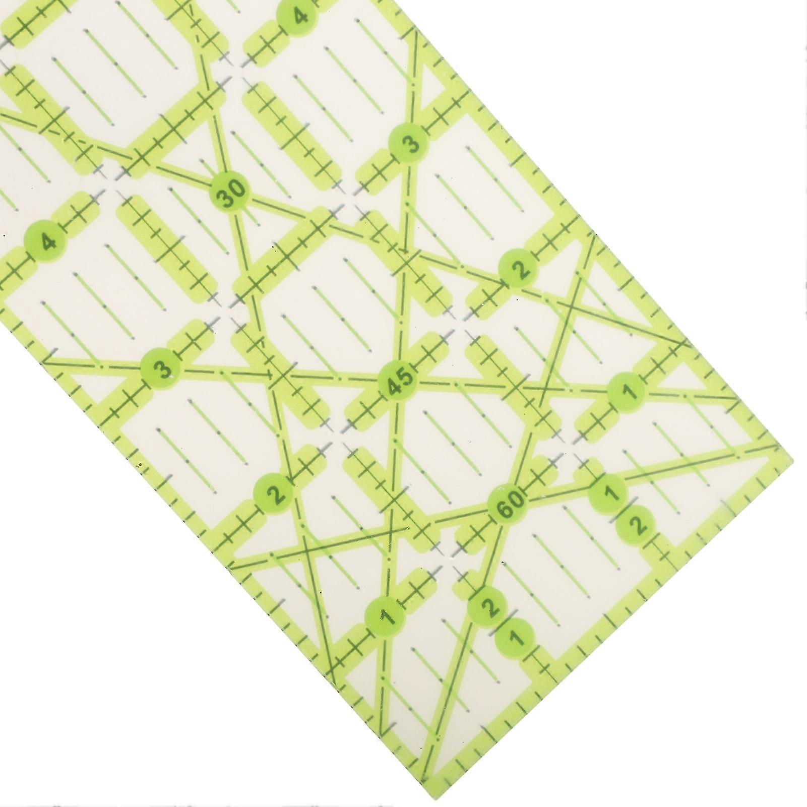 3pcs Quilting Ruler 9in Large Rectangle Inch Scale Green Guide Lines Acrylic Clear Sewing Rulers for Stitching Project
