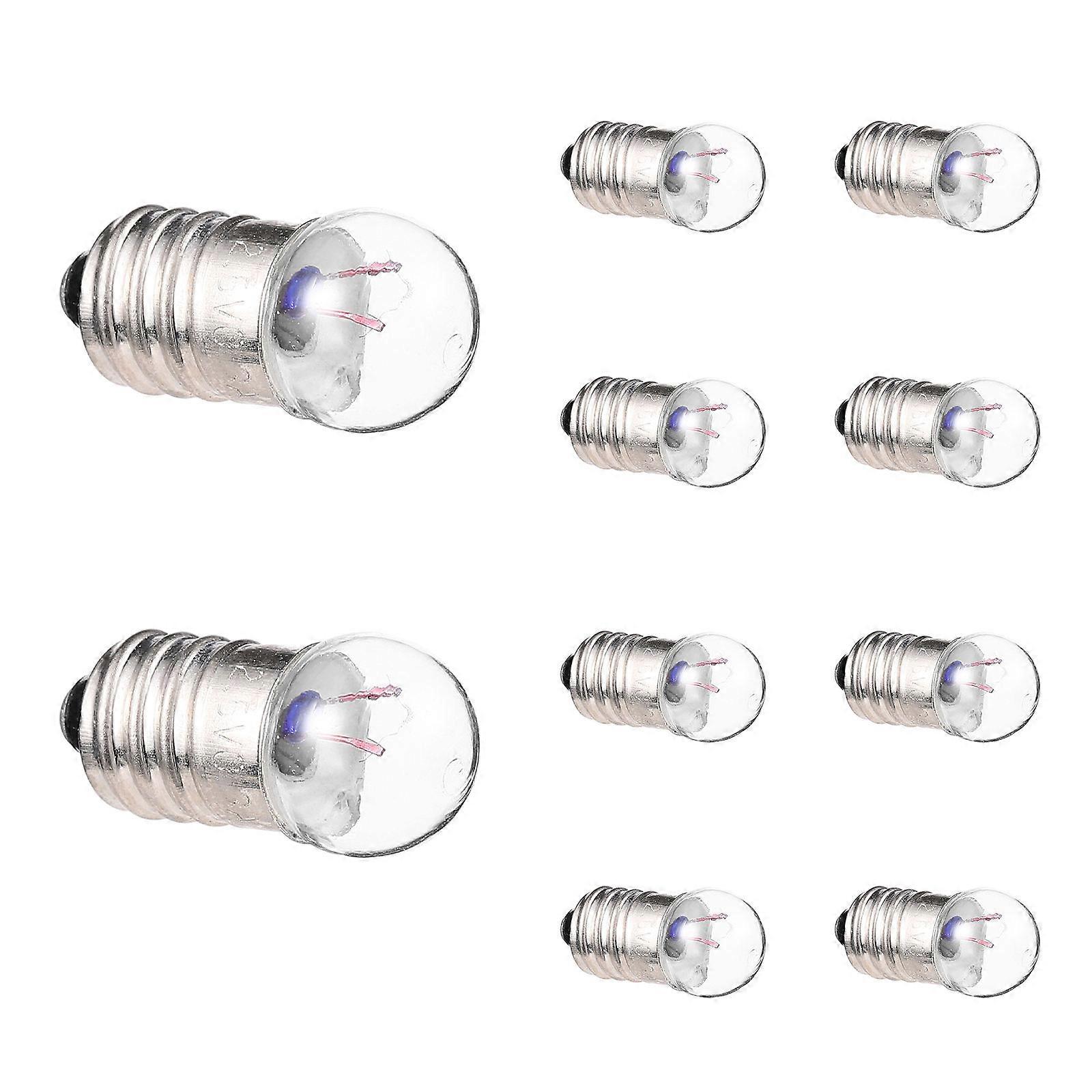Flashlight Light Bulbs Small Round Electrical Experiment Science Education Silver 10Pcs
