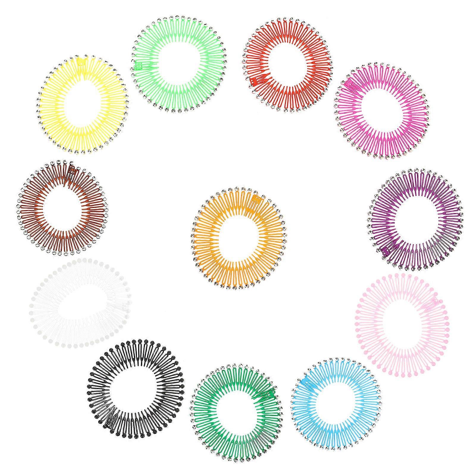 12pcs Spring Comb Wig Stand Wig Holder Headbands Wig Comb Full Circular Stretch Comb Stretch Comb Headband Full Circular Tooth Headband Circle Comb