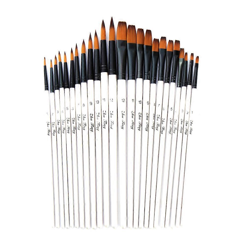 Painting Brushes Set 1 Set 24pcs Flat Mouth Pointed Design For Artists Durable And Versatile Utilities