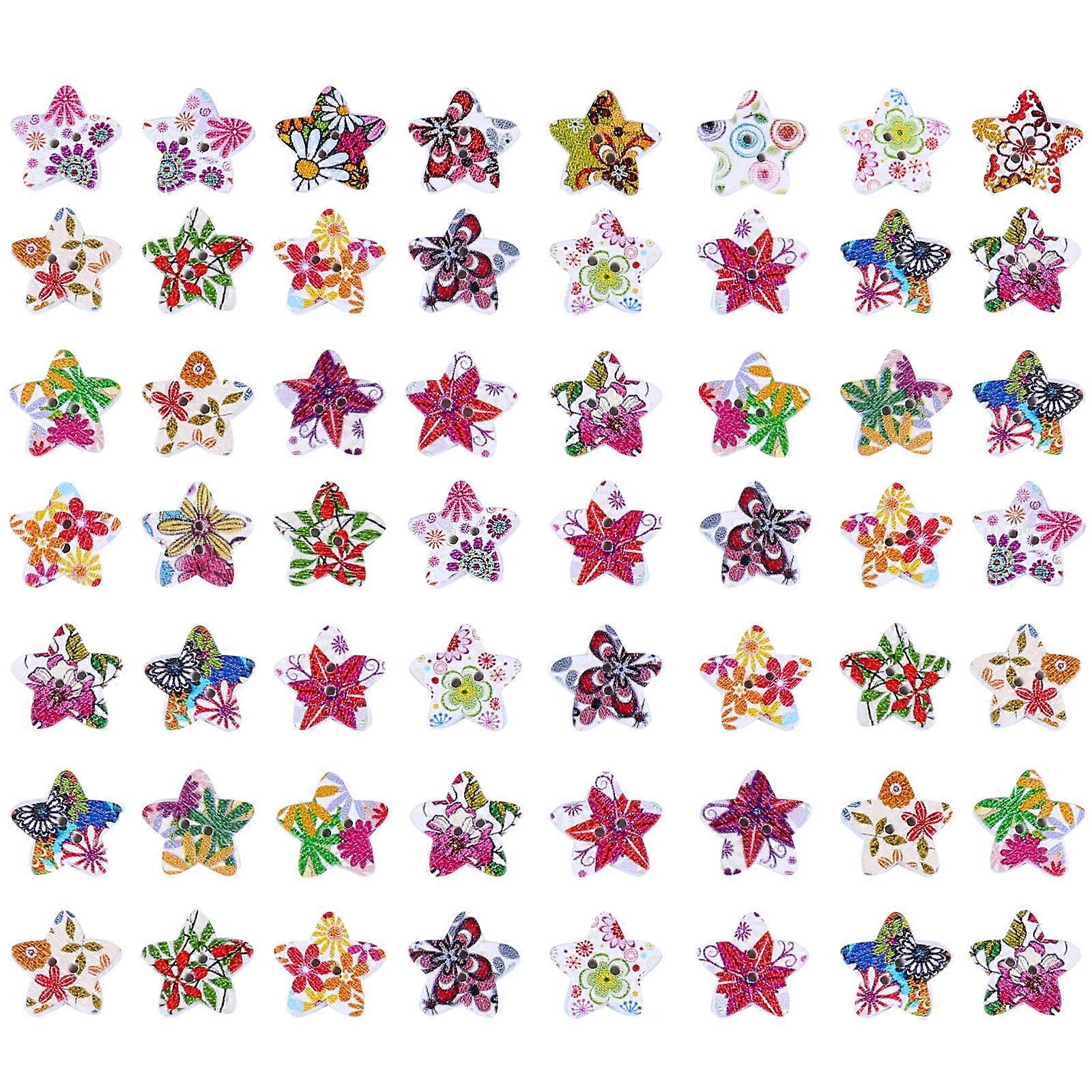 Colorful Sewing Buttons Star Shape Button Decorative Supplies Diy Projects Handmade Works Mixed Style 1.75X1.75CM 200Pcs