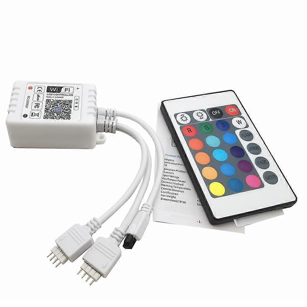 Mini RGB LED Strip Controller with 2 Sockets, Alexa  Google Home, Wireless Remote