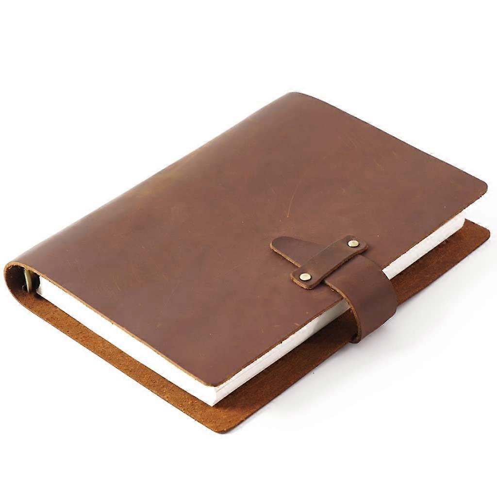 A5 Spiral Notebook – Rustic Leather Ring Binder – Black Soul Eater 1A5