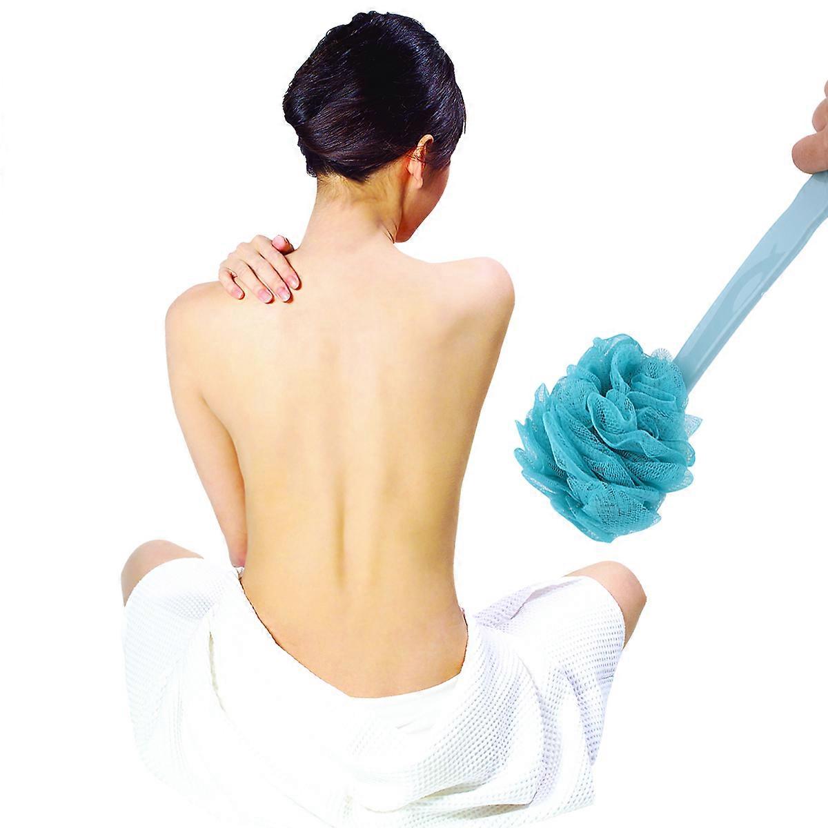 Assorted Color Long Handle Bath Brush for Back Cleaning and Exfoliating Body Skin during Shower 2pcs