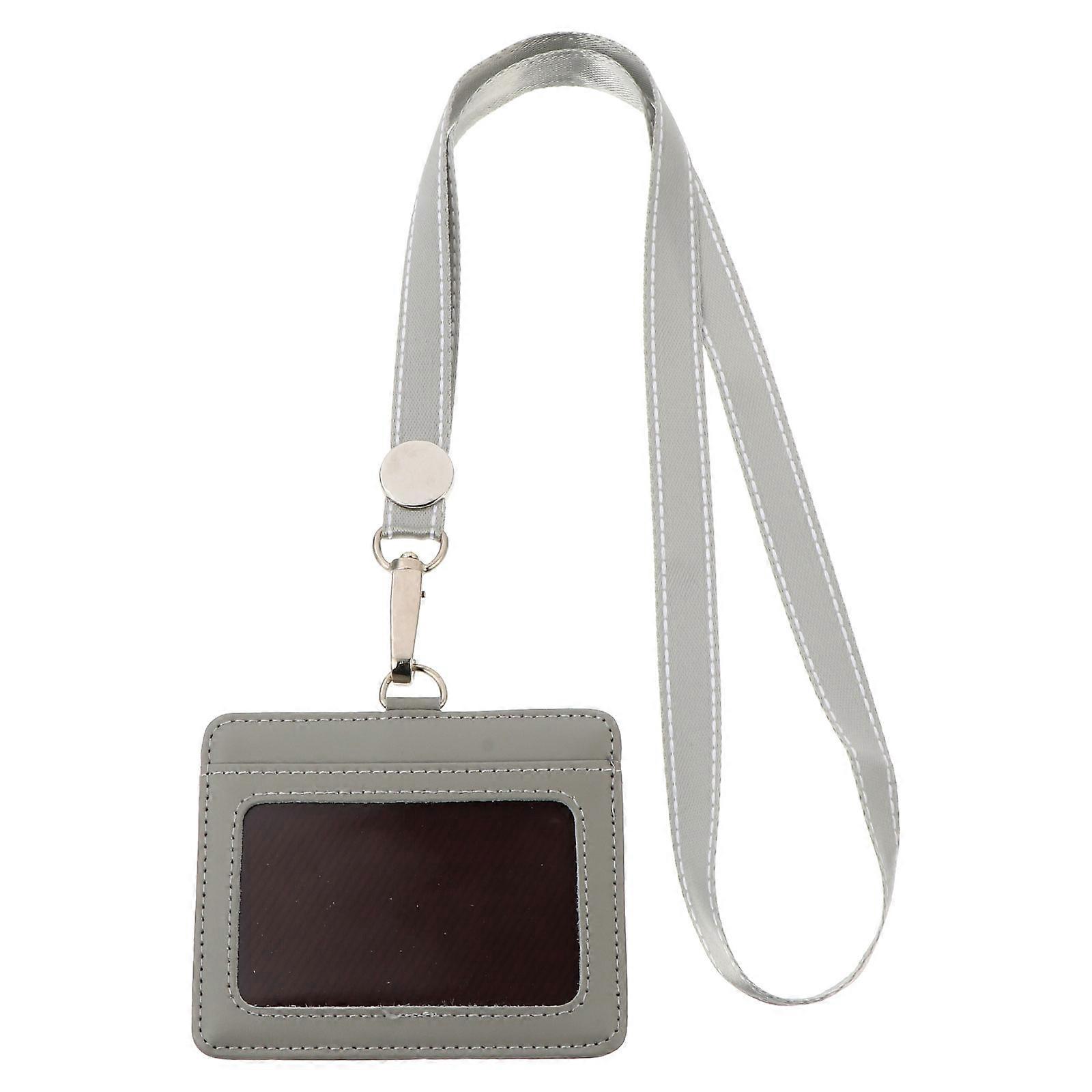 Grey ID Folder with Hanging Rope for Home Use Strong Zinc Alloy Durability Two Card Slots