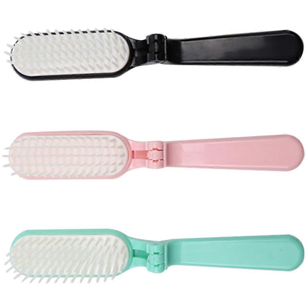 3pcs Travel Folding Hair Brush Detangler Combs for Wet Dry Hair Durable Compact Design for Women Men On the Go Styling