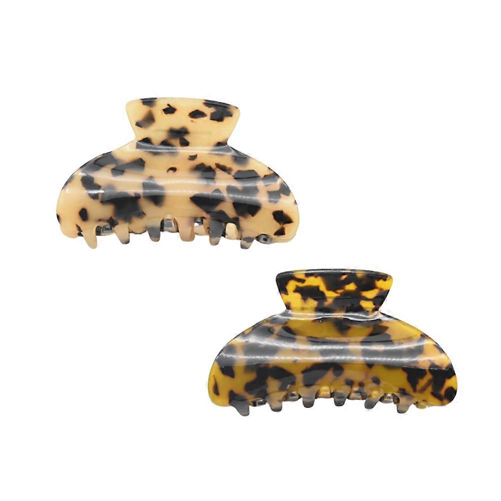 a refined and engaging product description based on your input:
**2pcs Vintage Leopard Print Acetate Jaw Clips for Adults – Durable & Smooth Hair