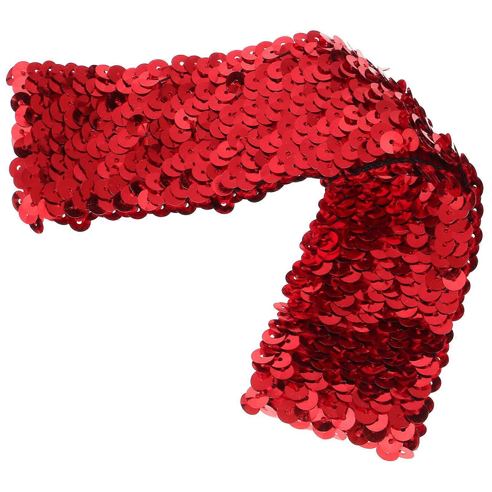 Red Sequin Headband for Sport Use Shiny Elastic Hairband with Bright Colors Perfect for Gifts and Parties Size Fits Most