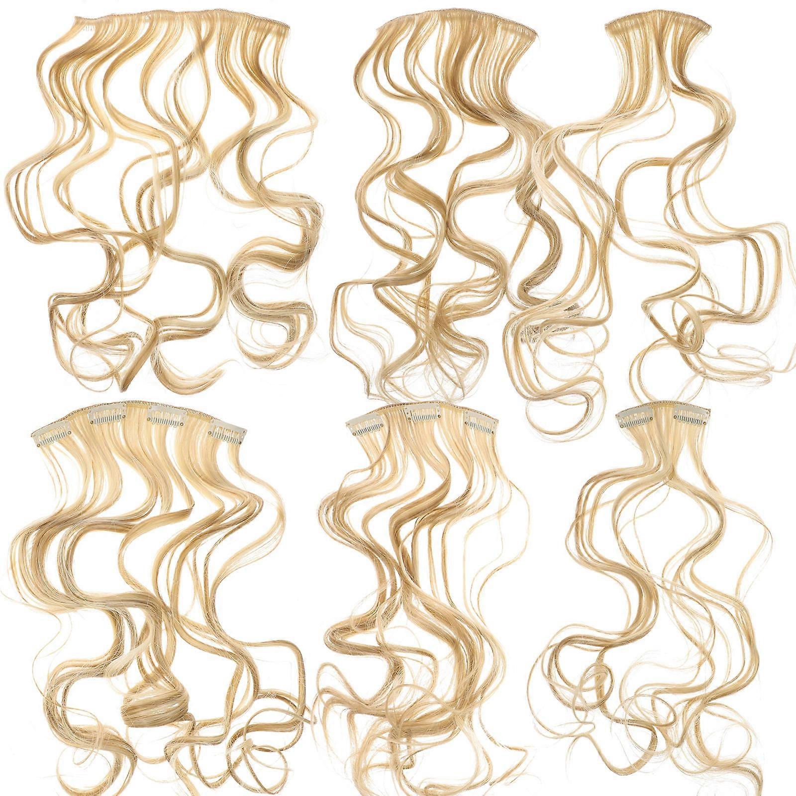 Light Brown Clip In Hair Extensions Wavy High Temperature Silk Elegant and Fashionable Fit for Many Occasions