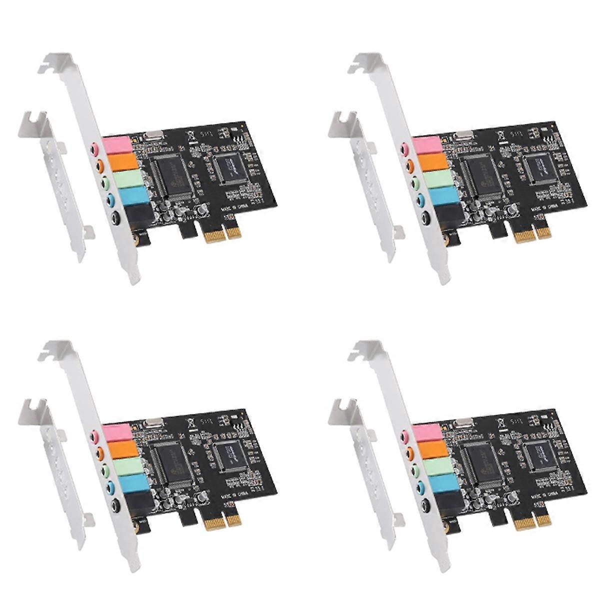 4X PCIe Sound Card 5.1, PCI Express Surround Card 3D Stereo Audio with High Sound Performance PC Sou